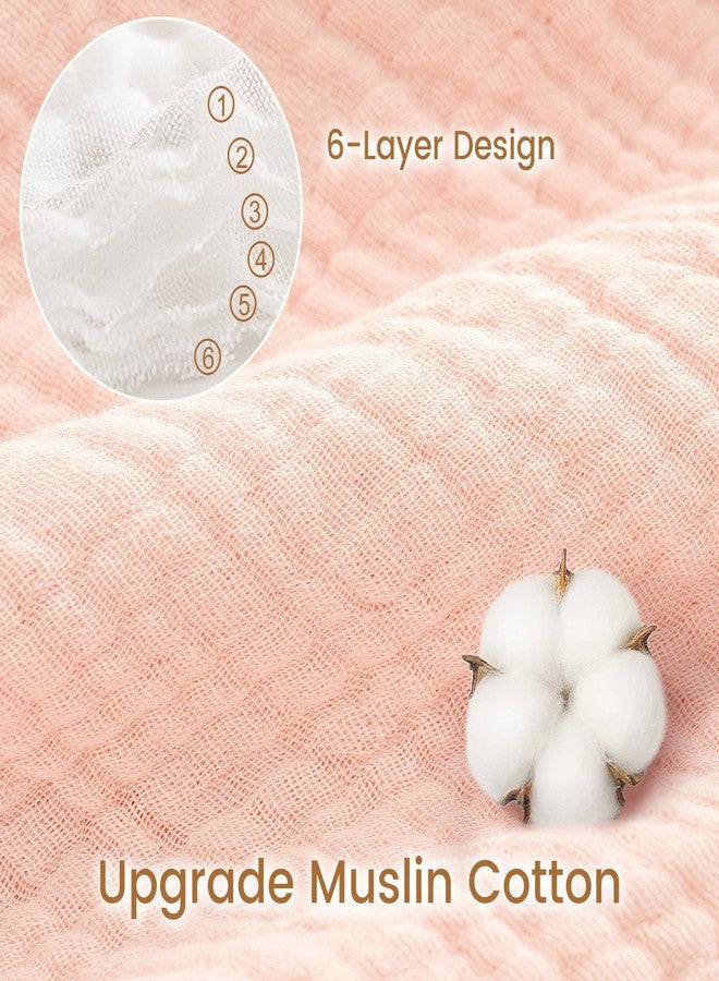 david's kids 2 Pack Baby Hooded Towels, Large 32"x32", 6 Layer 100% Muslin Cotton Absorbent Girl Bath Towel for Newborn, Infant and Toddler. Soft and Breathable Baby Essentials, Pink Floral&Rose - Image 5